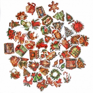NAKLEJKI WINYLOWE ŚWIĄT.4-6cm.50szt.VINTAGE, Naklejki, Art. kreatywne