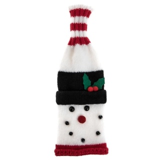 DZIANINOWY POKROWIEC NA BUTELKĘ BAŁWANEK, Boże Narodzenie, Art. świąteczne i okolicznościowe