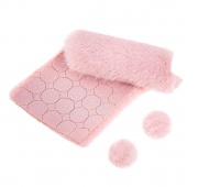 FUTERKOWE POMPONY NA TAŚMIE JASNY RÓŻ 3cm.50szt.