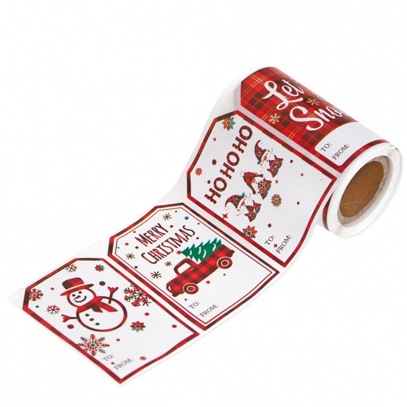 NAKLEJKI NA ROLCE ETYK.DO PR.CHRIST.JOY 4x6 100szt, Naklejki, Art. kreatywne