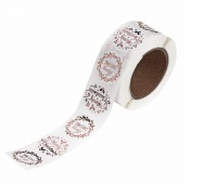 NAKLEJKI NA ROLCE 2,5cm.CHRISTMAS ROSE GOLD 500szt
