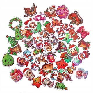 NAKLEJKI WINYLOWE ŚWIĄT.4-6cm.50szt.CARTOON, Naklejki, Art. kreatywne