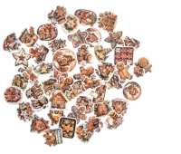 NAKLEJKI WINYLOWE ŚWIĄT.4-6cm.50szt.GINGERBREAD