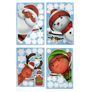 ELEKTROST.NAKLEJKI NA SZYBĘ 46szt.JOLLY CHRISTMAS, Boże Narodzenie, Art. świąteczne i okolicznościowe