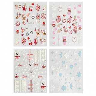 NAKLEJKI NA PAZNOKCIE 215szt.CHRISTMAS VIBE, Boże Narodzenie, Art. świąteczne i okolicznościowe