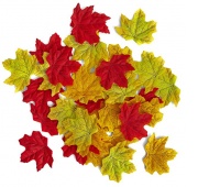 MATERIAŁOWE JESIENNE LIŚCIE 7-8cm.48szt., Pozostałe, Art. kreatywne