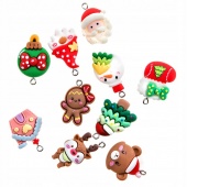 ZAWIESZKI POLIMEROWE 3D 10szt.CHRISTMAS GOODIES