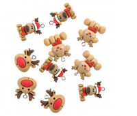 ZAWIESZKI POLIMEROWE 3D 10szt.JOLLY REINDEERS