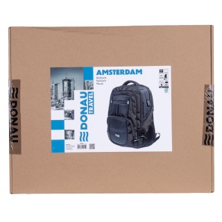 Plecak DONAU TRAVEL Amsterdam, 17", 35l, USB + kabel USB-C, czarny, Torby, teczki i plecaki, Akcesoria komputerowe