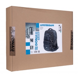Plecak DONAU TRAVEL Amsterdam, 17", 35l, USB + kabel USB-C, czarny, Torby, teczki i plecaki, Akcesoria komputerowe