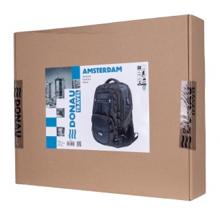 Plecak DONAU TRAVEL Amsterdam, 17", 35l, USB + kabel USB-C, czarny, Torby, teczki i plecaki, Akcesoria komputerowe