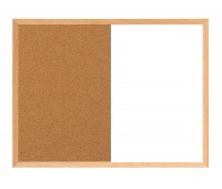Dry-erase cork board, OFFICE PRODUCTS Combo, 60x40 cm, in a wooden frame