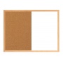 Tablica suchościeralno - korkowa, OFFICE PRODUCTS Combo, 60x40 cm, w ramie drewnianej