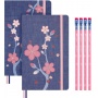 Set BLACKWING X MOLESKINE 2025, Sakura notebook, L, 13x21cm, plain, ruled + 4 pencils, limited edition, in box