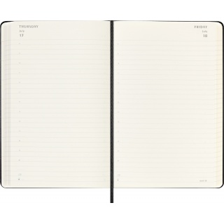 Kalendarz dzienny MOLESKINE 2025/26, 18M, L, twarda oprawa, 13x21cm, czarny, Kalendarze, Zeszyty i bloki