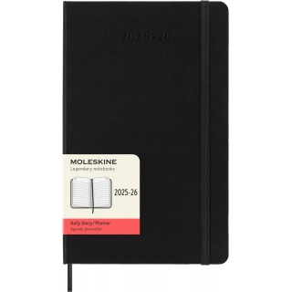 Kalendarz dzienny MOLESKINE 2025/26, 18M, L, twarda oprawa, 13x21cm, czarny, Kalendarze, Zeszyty i bloki