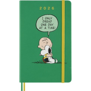 Kalendarz dzienny MOLESKINE 2026, 12M, L, twarda oprawa, 13x21cm, Peanuts Charlie&Snoopy, Kalendarze, Zeszyty i bloki