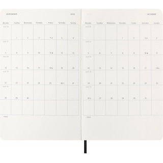 Kalendarz dzienny MOLESKINE 2026, 12M, L, miękka oprawa, 13x21cm, czarny, Kalendarze, Zeszyty i bloki