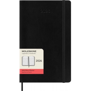 Kalendarz dzienny MOLESKINE 2026, 12M, L, miękka oprawa, 13x21cm, czarny, Kalendarze, Zeszyty i bloki