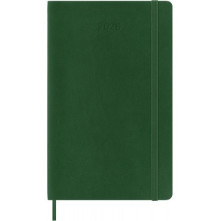 Kalendarz dzienny MOLESKINE 2026, 12M, L, miękka oprawa, 13x21cm, myrtle green, Kalendarze, Zeszyty i bloki