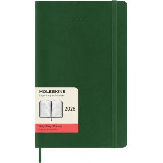 Kalendarz dzienny MOLESKINE 2026, 12M, L, miękka oprawa, 13x21cm, myrtle green, Kalendarze, Zeszyty i bloki
