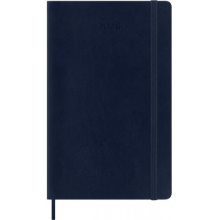 Kalendarz dzienny MOLESKINE 2026, 12M, L, miękka oprawa, 13x21cm, sapphire blue, Kalendarze, Zeszyty i bloki