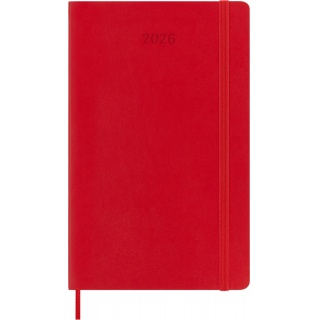 Kalendarz dzienny MOLESKINE 2026, 12M, L, miękka oprawa, 13x21cm, scarlet red, Kalendarze, Zeszyty i bloki