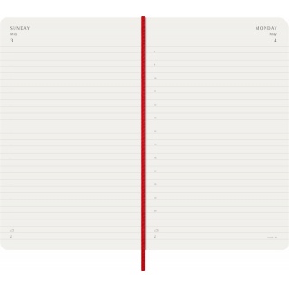 Kalendarz dzienny MOLESKINE 2026, 12M, L, miękka oprawa, 13x21cm, scarlet red, Kalendarze, Zeszyty i bloki