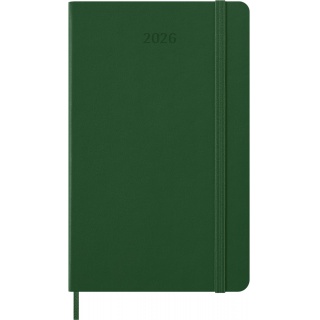 Kalendarz dzienny MOLESKINE 2026, 12M, L, twarda oprawa, 13x21cm, myrtle green, Kalendarze, Zeszyty i bloki