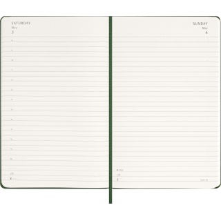 Kalendarz dzienny MOLESKINE 2026, 12M, L, twarda oprawa, 13x21cm, myrtle green, Kalendarze, Zeszyty i bloki