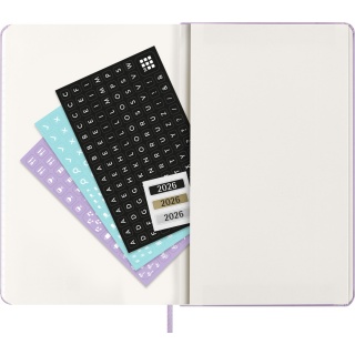 Kalendarz dzienny MOLESKINE 2026, 12M, L, twarda oprawa, 13x21cm, pastel lilac, Kalendarze, Zeszyty i bloki