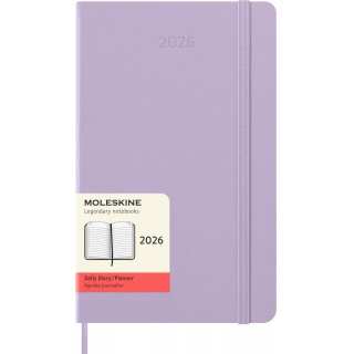 Kalendarz dzienny MOLESKINE 2026, 12M, L, twarda oprawa, 13x21cm, pastel lilac, Kalendarze, Zeszyty i bloki