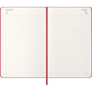 Kalendarz dzienny MOLESKINE 2026, 12M, L, twarda oprawa, 13x21cm, scarlet red, Kalendarze, Zeszyty i bloki