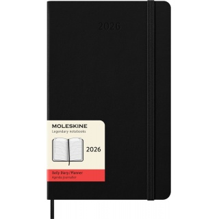 Kalendarz dzienny MOLESKINE 2026, 12M, L, twarda oprawa, 13x21cm, czarny, Kalendarze, Zeszyty i bloki