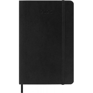Kalendarz dzienny MOLESKINE 2026, 12M, P, miękka oprawa, 9x14cm, czarny, Kalendarze, Zeszyty i bloki