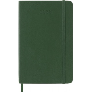 Kalendarz dzienny MOLESKINE 2026, 12M, P, miękka oprawa, 9x14cm, myrtle green, Kalendarze, Zeszyty i bloki