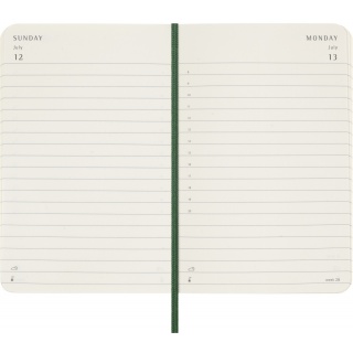 Kalendarz dzienny MOLESKINE 2026, 12M, P, miękka oprawa, 9x14cm, myrtle green, Kalendarze, Zeszyty i bloki