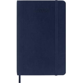 Kalendarz dzienny MOLESKINE 2026, 12M, P, miękka oprawa, 9x14cm, sapphire blue, Kalendarze, Zeszyty i bloki