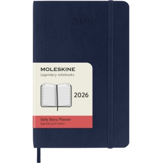 Kalendarz dzienny MOLESKINE 2026, 12M, P, miękka oprawa, 9x14cm, sapphire blue, Kalendarze, Zeszyty i bloki