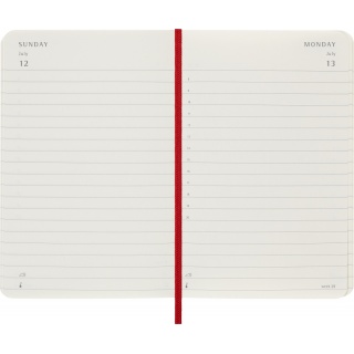 Kalendarz dzienny MOLESKINE 2026, 12M, P, miękka oprawa, 9x14cm, scarlet red, Kalendarze, Zeszyty i bloki