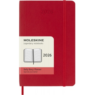 Kalendarz dzienny MOLESKINE 2026, 12M, P, miękka oprawa, 9x14cm, scarlet red, Kalendarze, Zeszyty i bloki