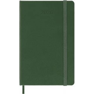 Kalendarz dzienny MOLESKINE 2026, 12M, P, twarda oprawa, 9x14cm, myrtle green, Kalendarze, Zeszyty i bloki