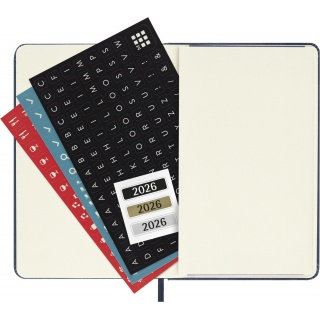 Kalendarz dzienny MOLESKINE 2026, 12M, P, twarda oprawa, 9x14cm, sapphire blue, Kalendarze, Zeszyty i bloki