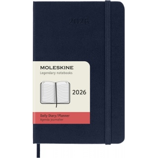 Kalendarz dzienny MOLESKINE 2026, 12M, P, twarda oprawa, 9x14cm, sapphire blue, Kalendarze, Zeszyty i bloki