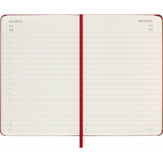 Kalendarz dzienny MOLESKINE 2026, 12M, P, twarda oprawa, 9x14cm, scarlet red, Kalendarze, Zeszyty i bloki