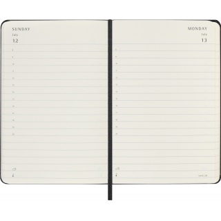 Kalendarz dzienny MOLESKINE 2026, 12M, P, twarda oprawa, 9x14cm, czarny, Kalendarze, Zeszyty i bloki