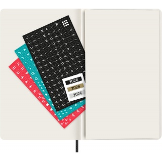 Kalendarz miesięczny MOLESKINE 2026, 12M, L, miękka oprawa, 13x21cm, czarny, Kalendarze, Zeszyty i bloki