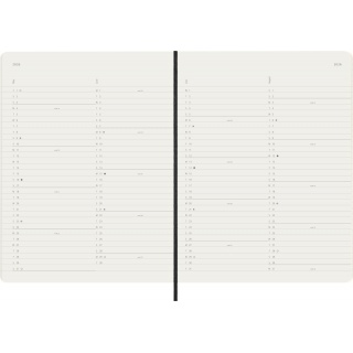 Kalendarz miesięczny MOLESKINE 2026, 12M, XL, miękka oprawa, 19x25cm, czarny, Kalendarze, Zeszyty i bloki