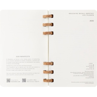 Kalendarz tygodniowy/miesięczny na spirali MOLESKINE 2026, 12M, L, miękka oprawa, 13x21cm, czarny, Kalendarze, Zeszyty i bloki