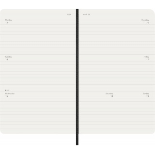 Kalendarz tygodniowy horyzontalny MOLESKINE 2026, 12M, L, miękka oprawa, 13x21cm, czarny, Kalendarze, Zeszyty i bloki
